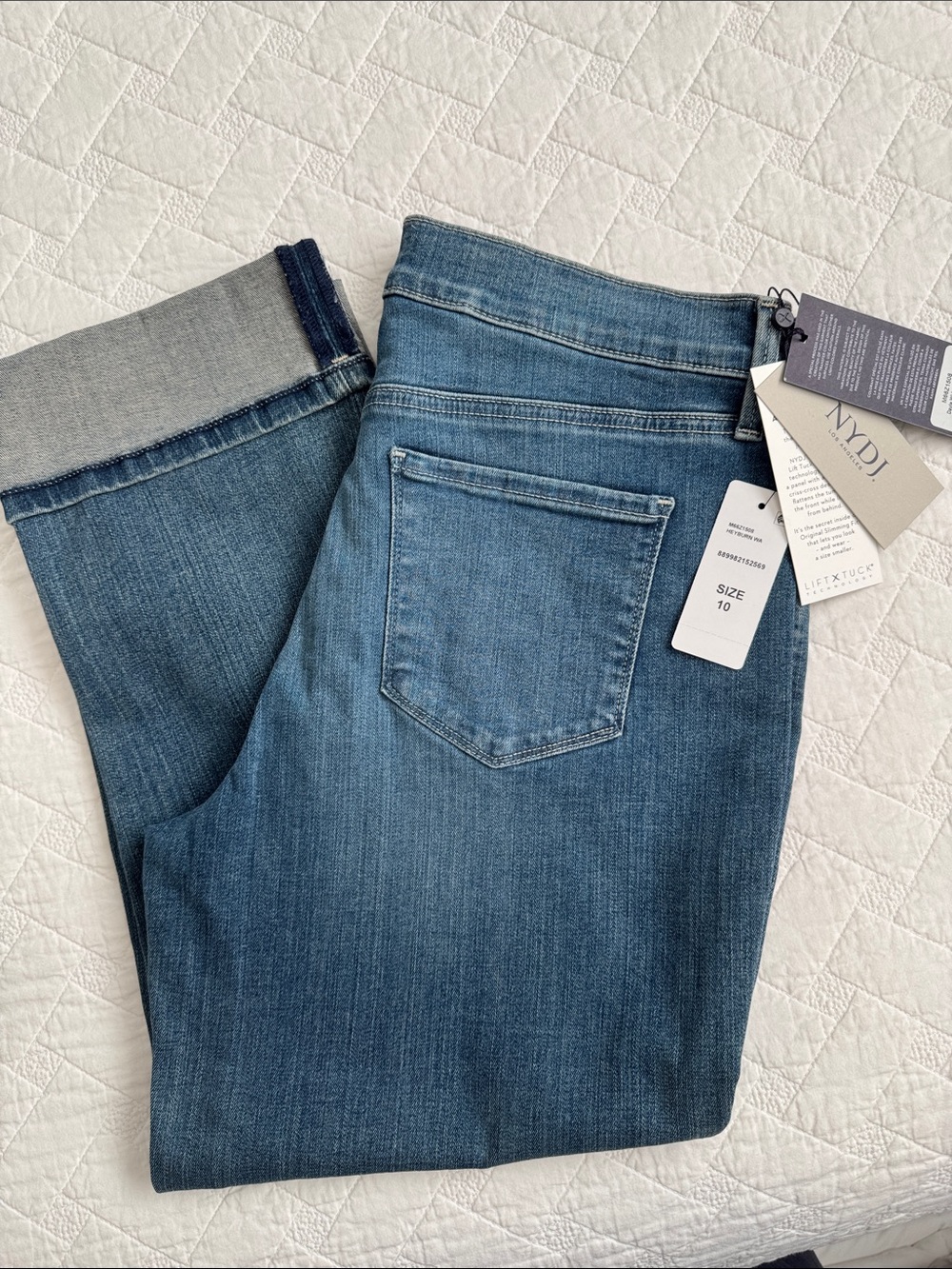 NYDJ Medium Blue Stretch Capris NEW